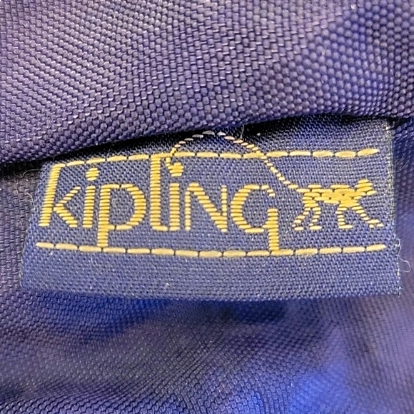 Kipling Navy Mini Sport Backpack w/ Tan Stitching, Logo  & Rope - Picture 12 of 16